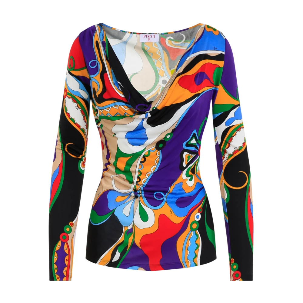 EMILIO PUCCI Rode Bloesemblouse Multicolor Dames