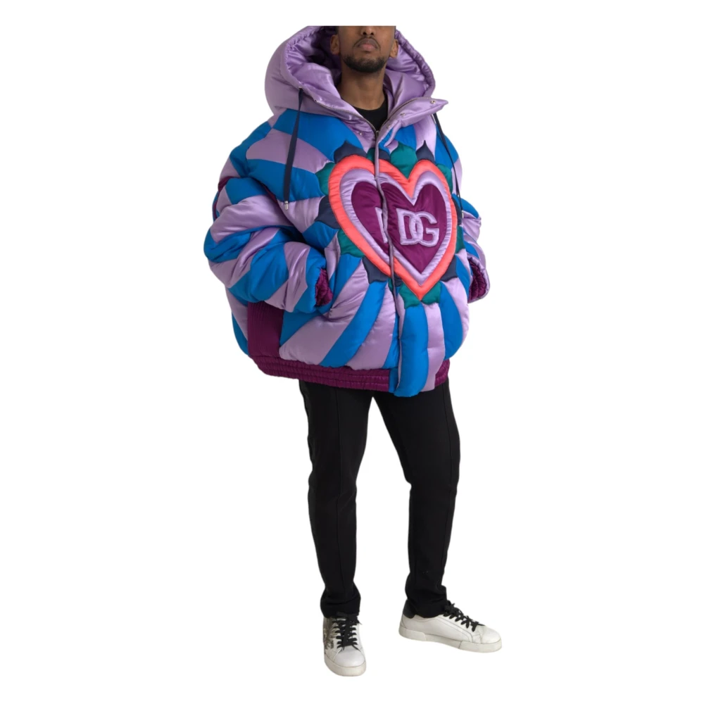 Dolce & Gabbana Multicolor Hart Logo Hoodie Jas Multicolor Heren