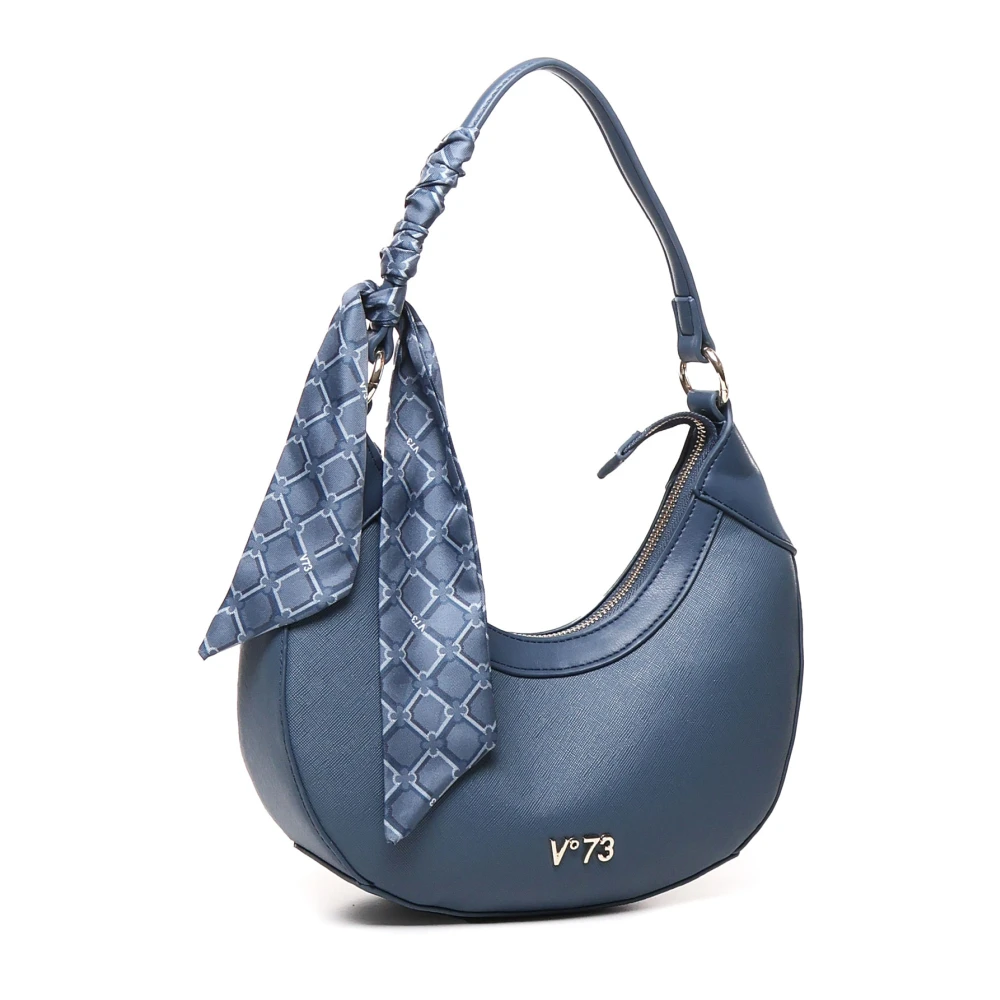 V73 Halve Maan Ecoleather Schoudertas Blue Dames
