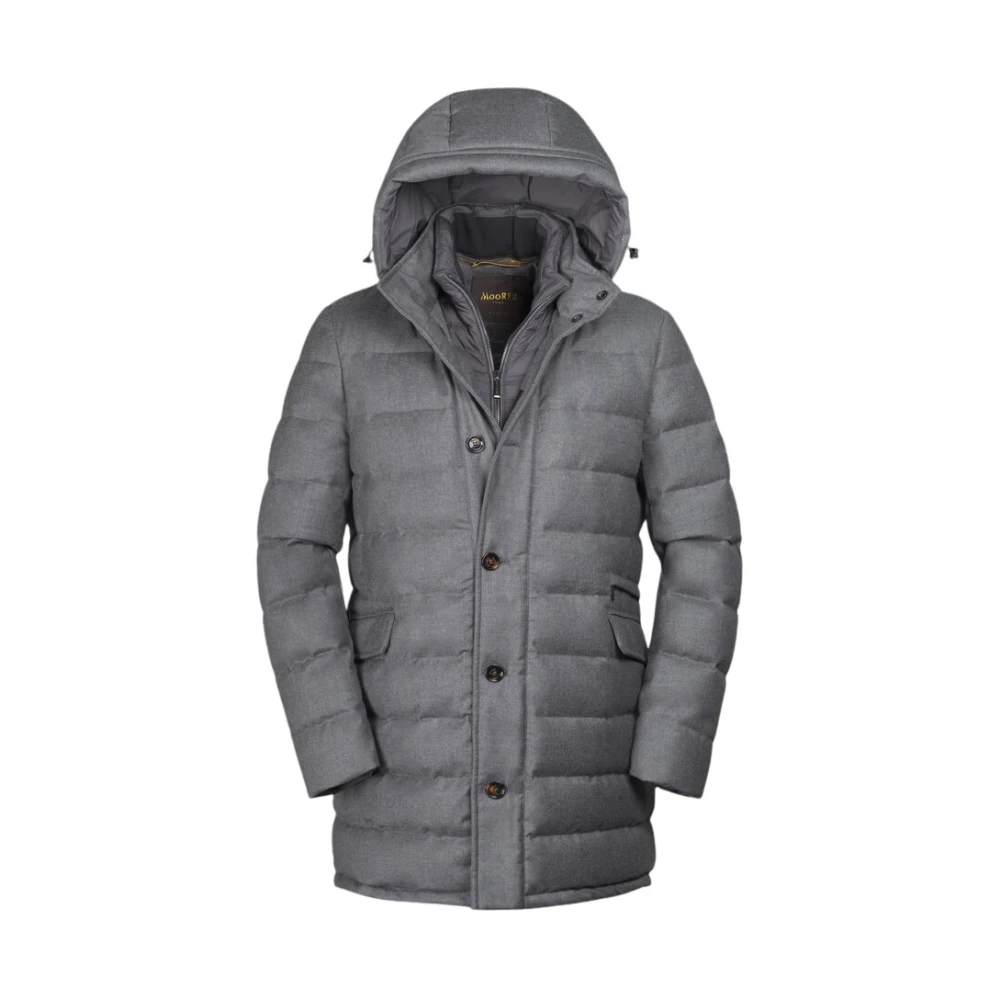 Moorer Men's Gray Down Coats, L, Calandri Padded Coat