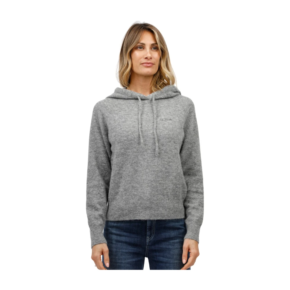 MC2 Saint Barth Geborduurde hoodie sweatshirt Gray Dames
