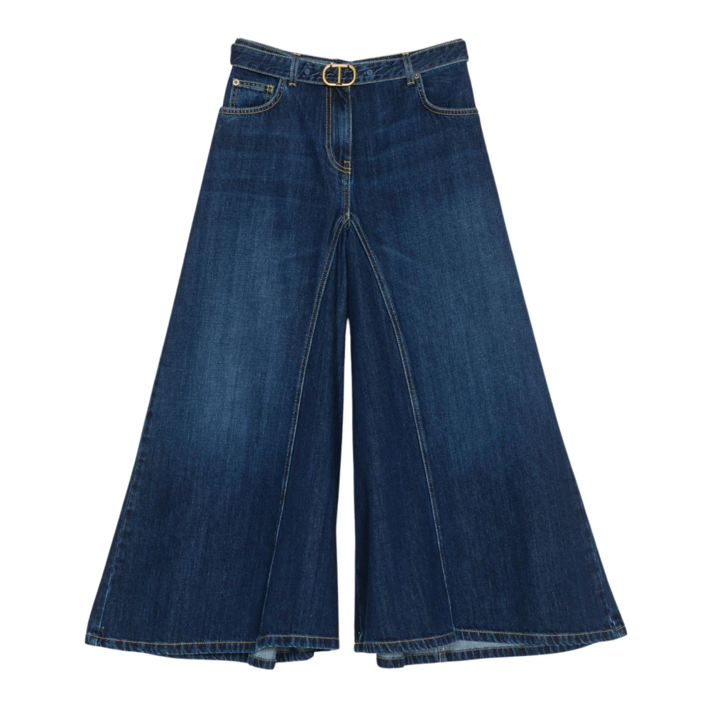 Twinset Donker Indigo Cropped Denim Jeans Blue Dames