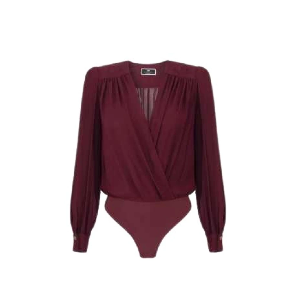 Elisabetta Franchi Bordeaux Viscose Body Blouse Cb009 CG3 Red Dames