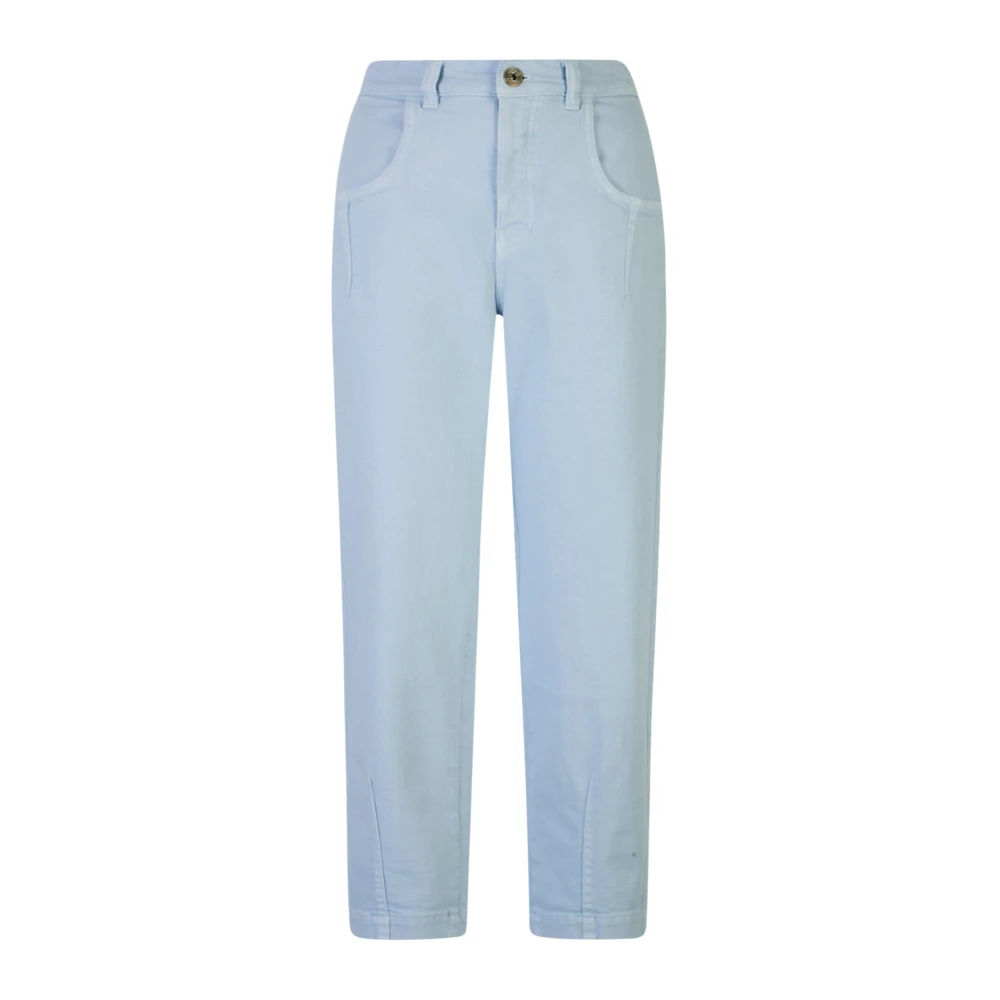 Eleventy Women's Blue Denim Pinces Trousers - Straight Fit Jeans - Xs - Jeans