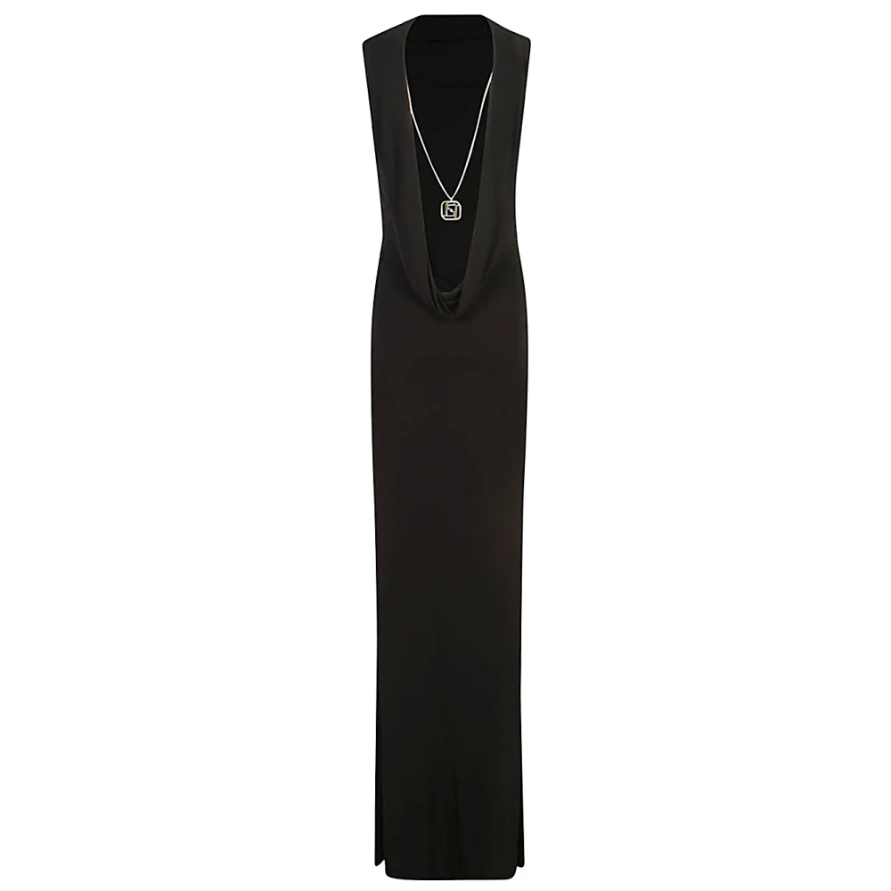Elisabetta Franchi Zwarte Jurk Aw24 Damesmode Black Dames