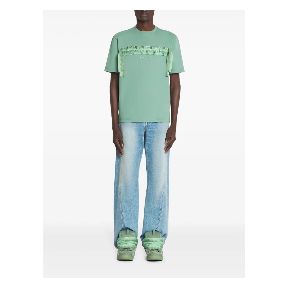 Lanvin Kant Curb T-Shirt in Groen Green Heren