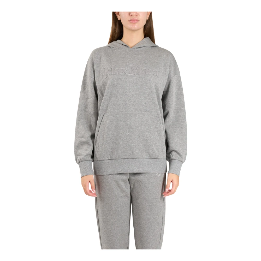 Max Mara Hoodie van jersey met gehaakt logo Gray Dames