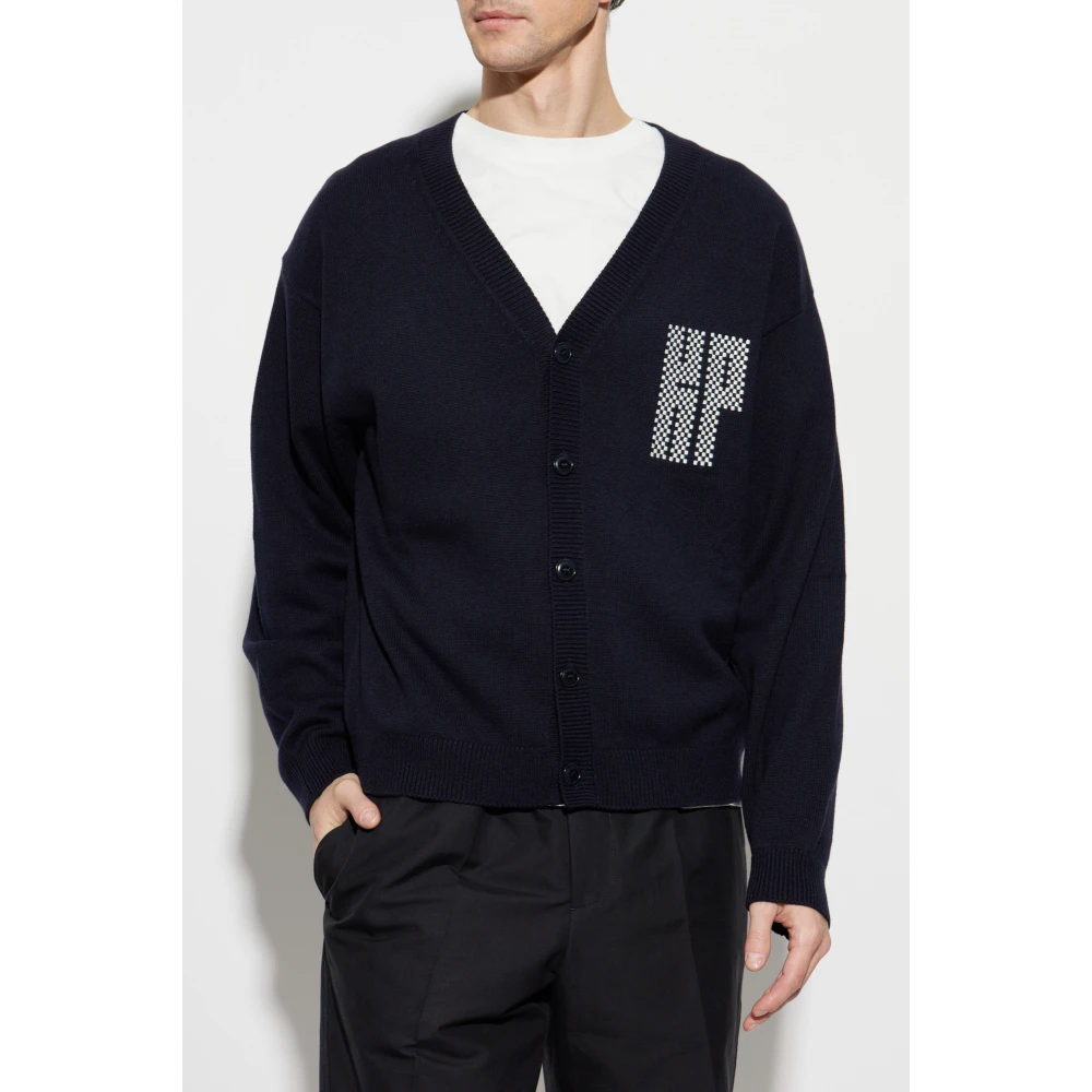 Kenzo Cardigan met logo Blue Heren