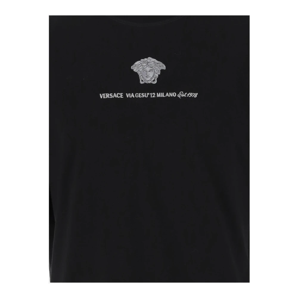 Versace Katoenen Crew Neck T-shirt Zwart Black Heren