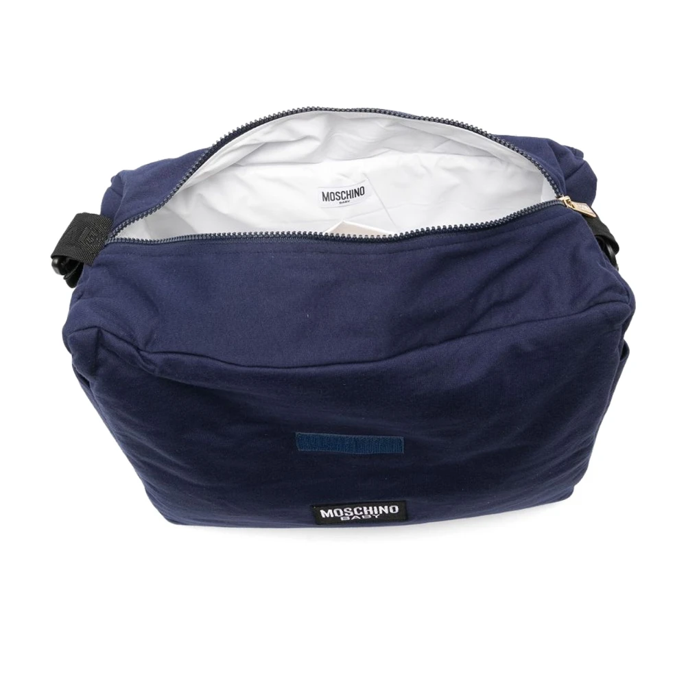 Moschino Blauwe Katoenen Verzorgingstas met Teddybeer Blue Unisex