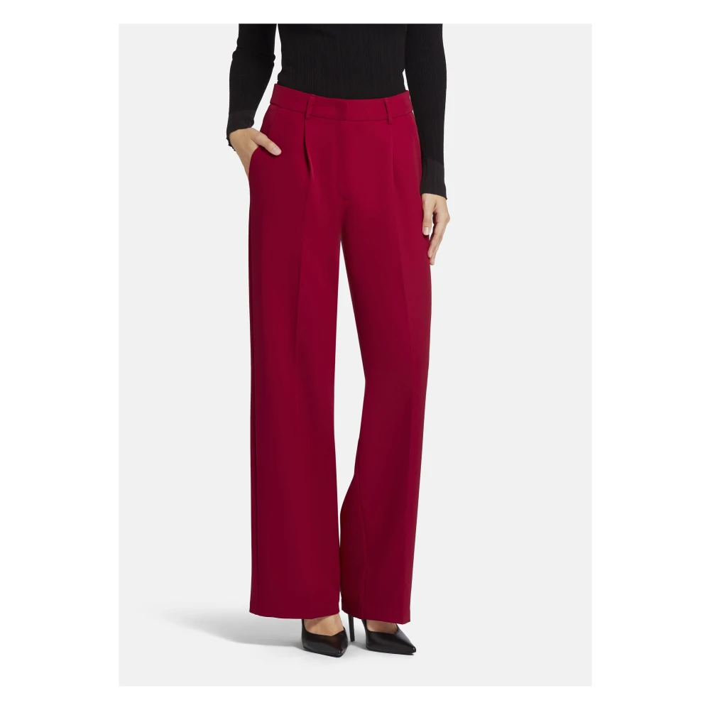 Nicowa Broek met gevouwen voorkant en rechte pijpen Red Dames