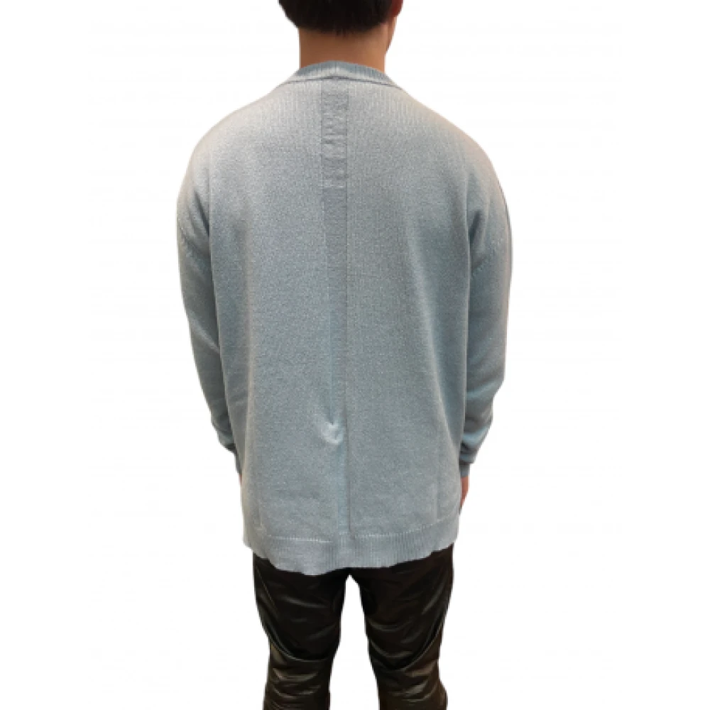 Rick Owens Hemelsblauwe Kasjmier Wollen Trui Gray Heren