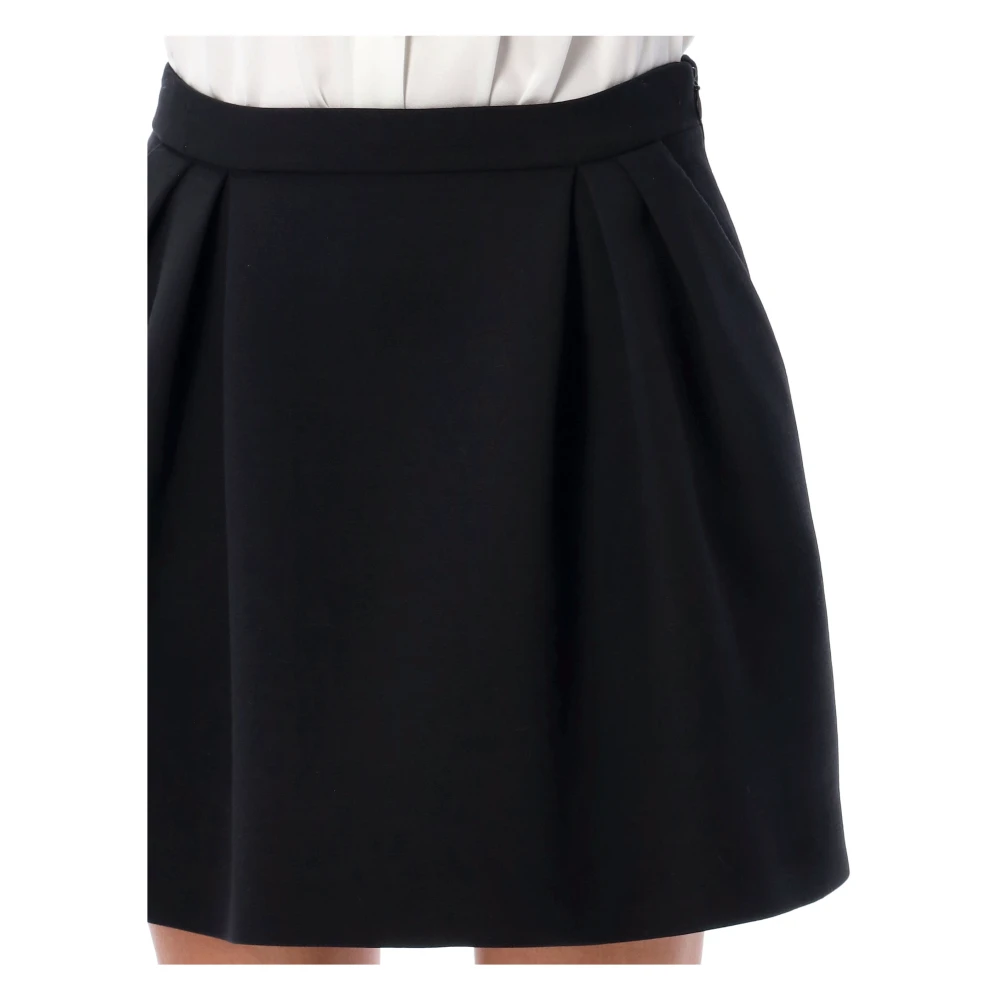 Alessandra Rich Zwarte Geplooide Mini Rok Aw24 Black Dames