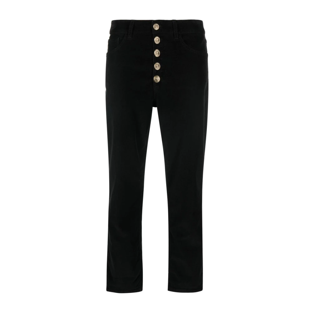 Dondup Donna Nero Pantaloni, W32, New,