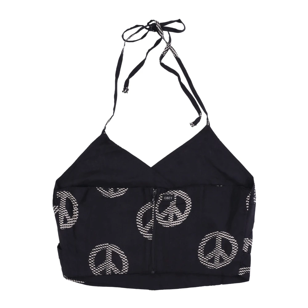 Obey Vredige Haltertop Zwart Black Dames