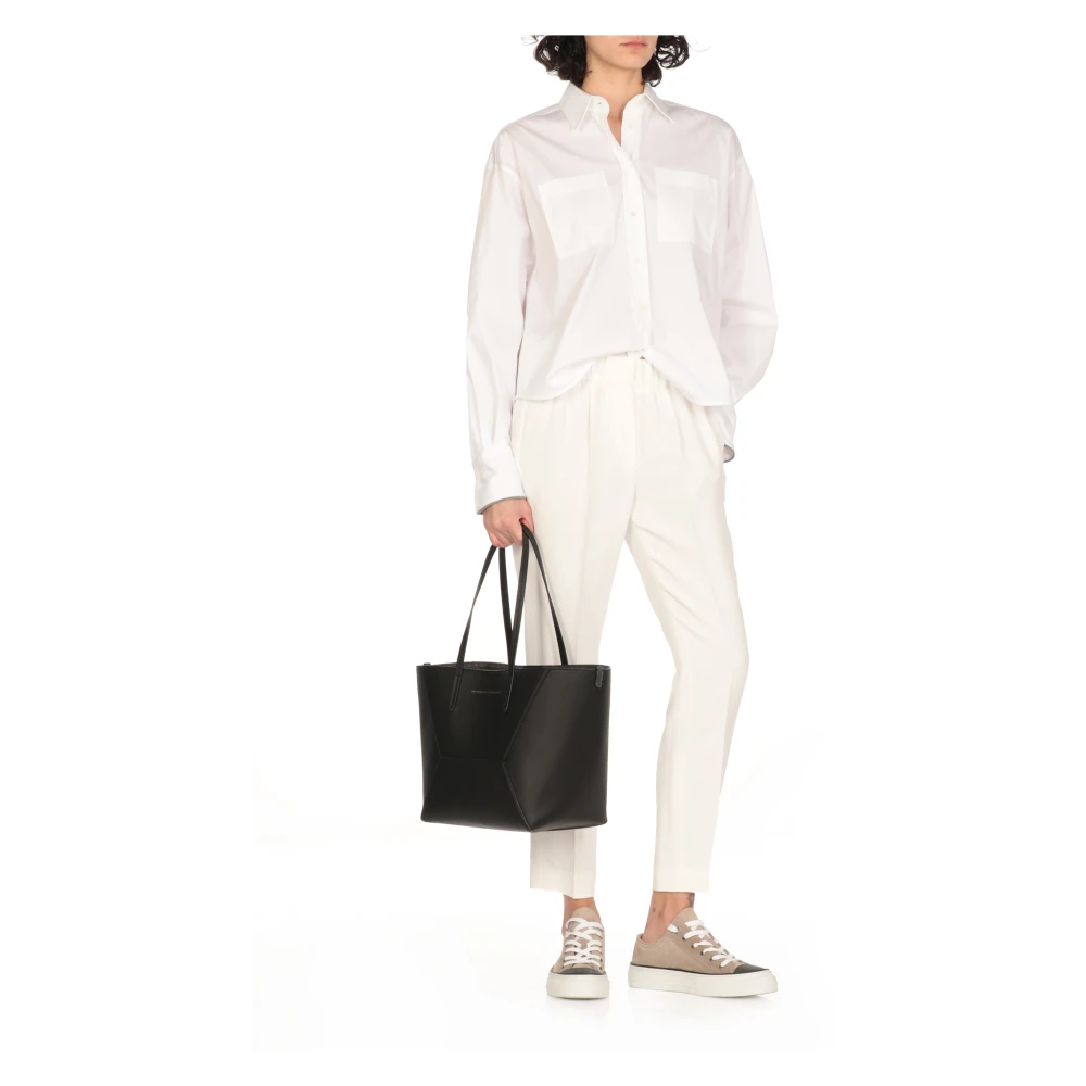 BRUNELLO CUCINELLI Witte Katoenen Shirt met Kraag White Dames