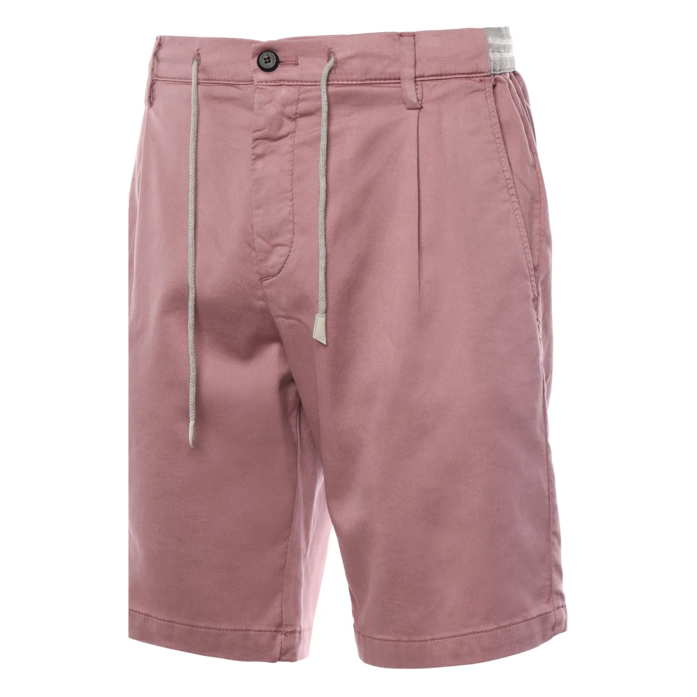 Eleventy Mauve Bermuda Trekkoord Shorts Purple Heren