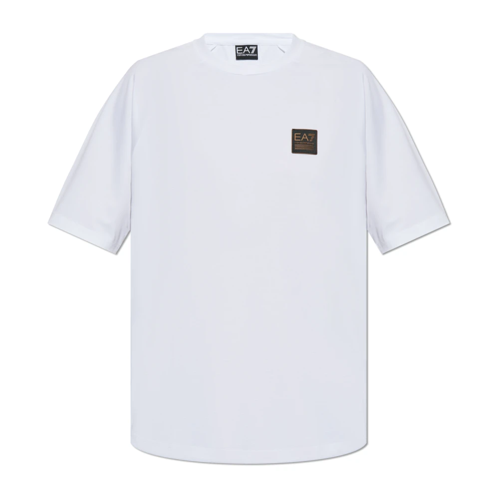 Emporio Armani EA7 T-shirt met logopatch White Heren