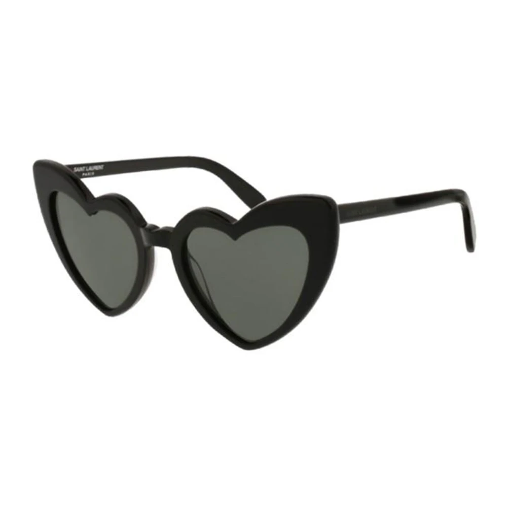 Saint Laurent Hjärtformade solglasögon med logodetaljer Black, Dam