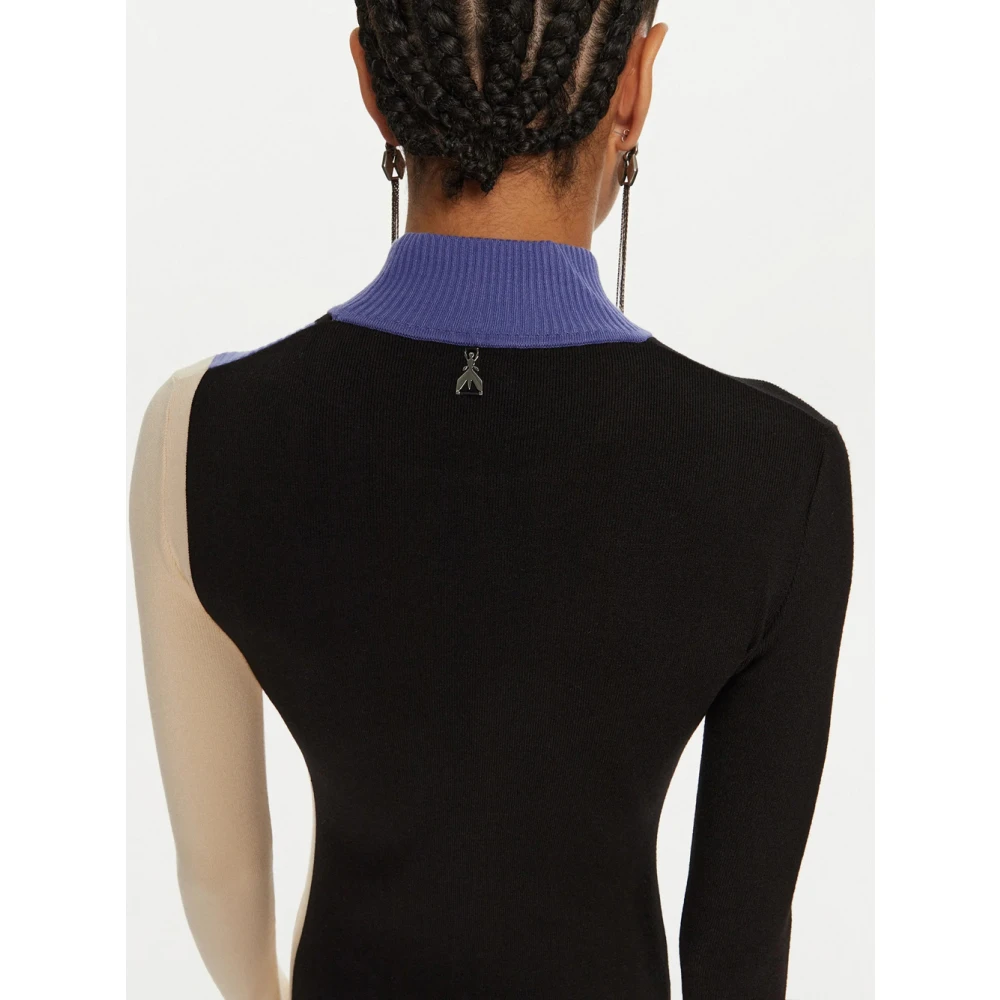 PATRIZIA PEPE Multicolor Midi Jurk met Slim Fit Black Dames