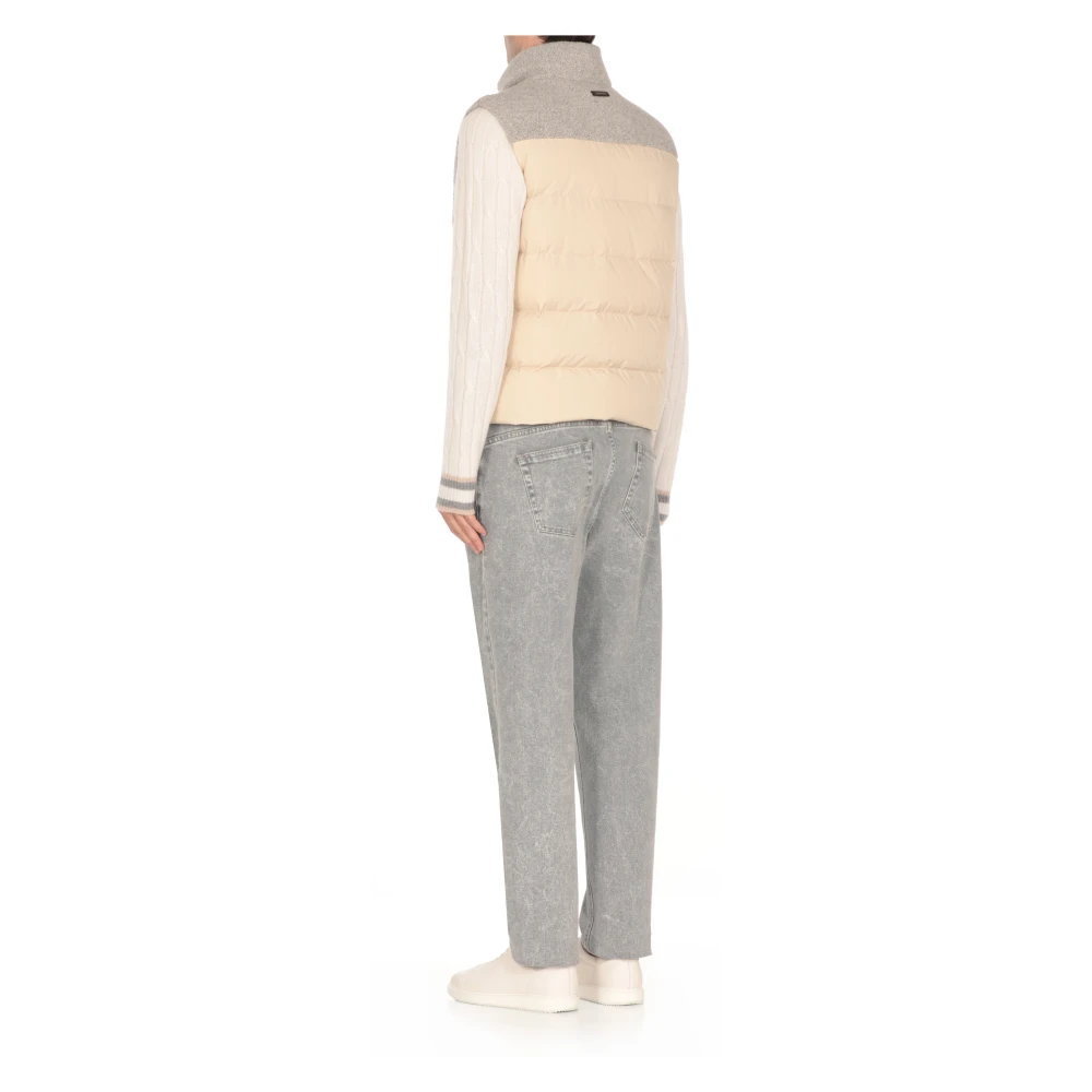 PESERICO Grijze Wol Mouwloze Hoge Hals Vest Gray Heren