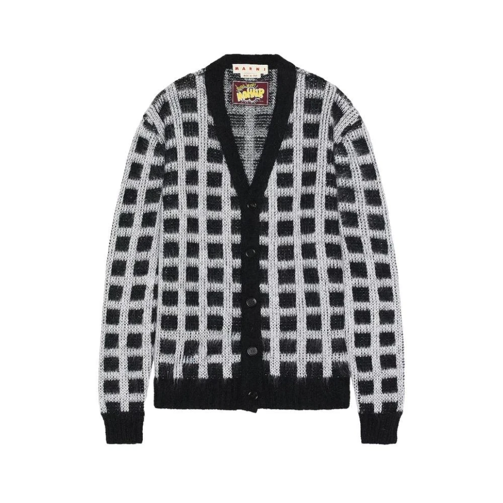 Marni Geruite Fuzzy Cardigan Black Heren