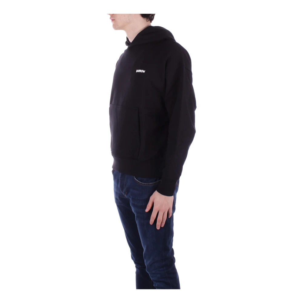 Barrow Zwarte Hoodie met Rits Black Heren