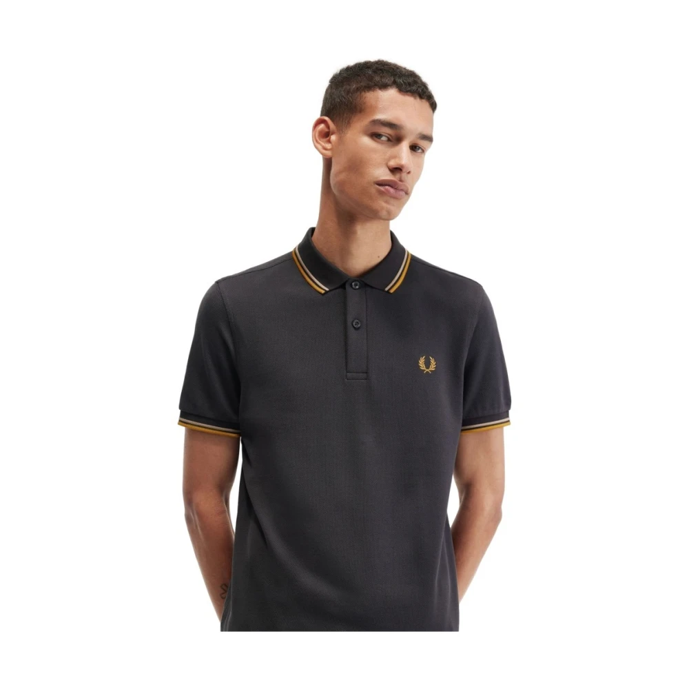 Fred Perry Antraciet Twin Tipped Polo Shirt Green Heren