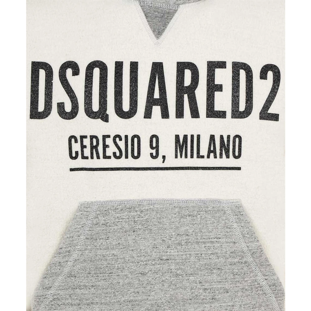 Dsquared2 Gestreepte Hoodie met Capuchon Gray Heren