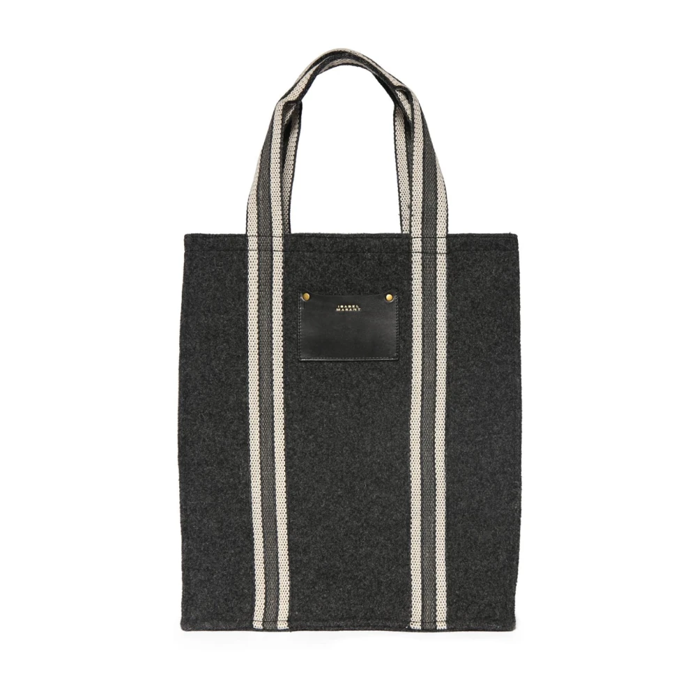 Isabel marant Logo Patch Schoudertas Donkergrijs Gray Dames