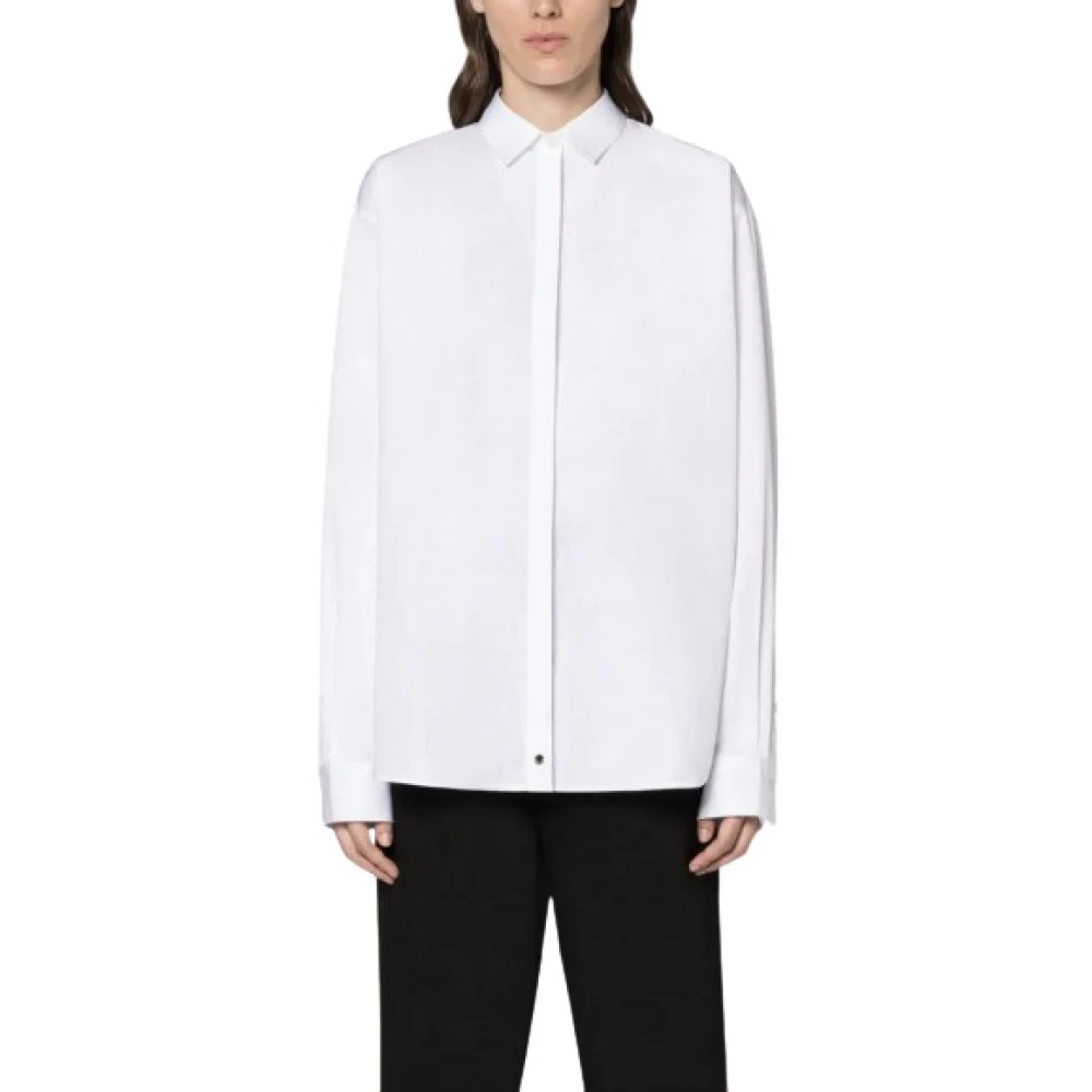 Mackintosh Klassieke Zwarte Katoenen Overhemd White Dames