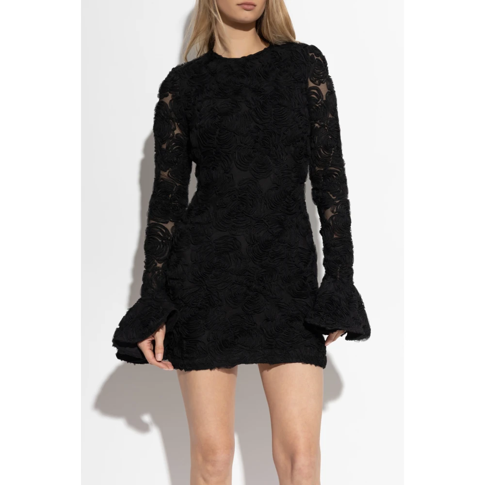 Rotate Birger Christensen Tule jurk met lange mouwen Black Dames