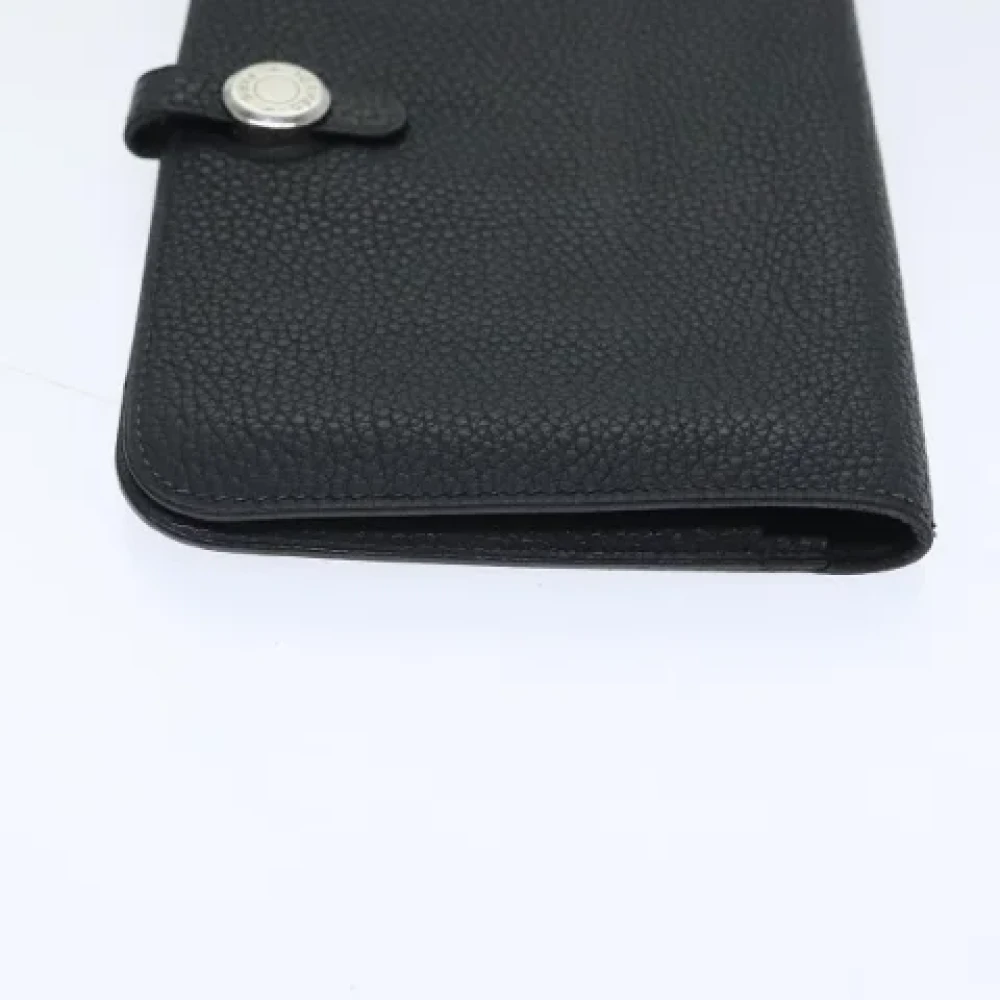Hermès Vintage Pre-owned Leather wallets Black Dames