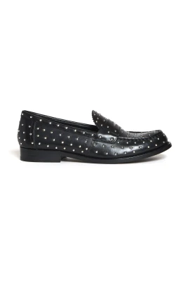 Svarta Stud Loafer Klassisk Stil