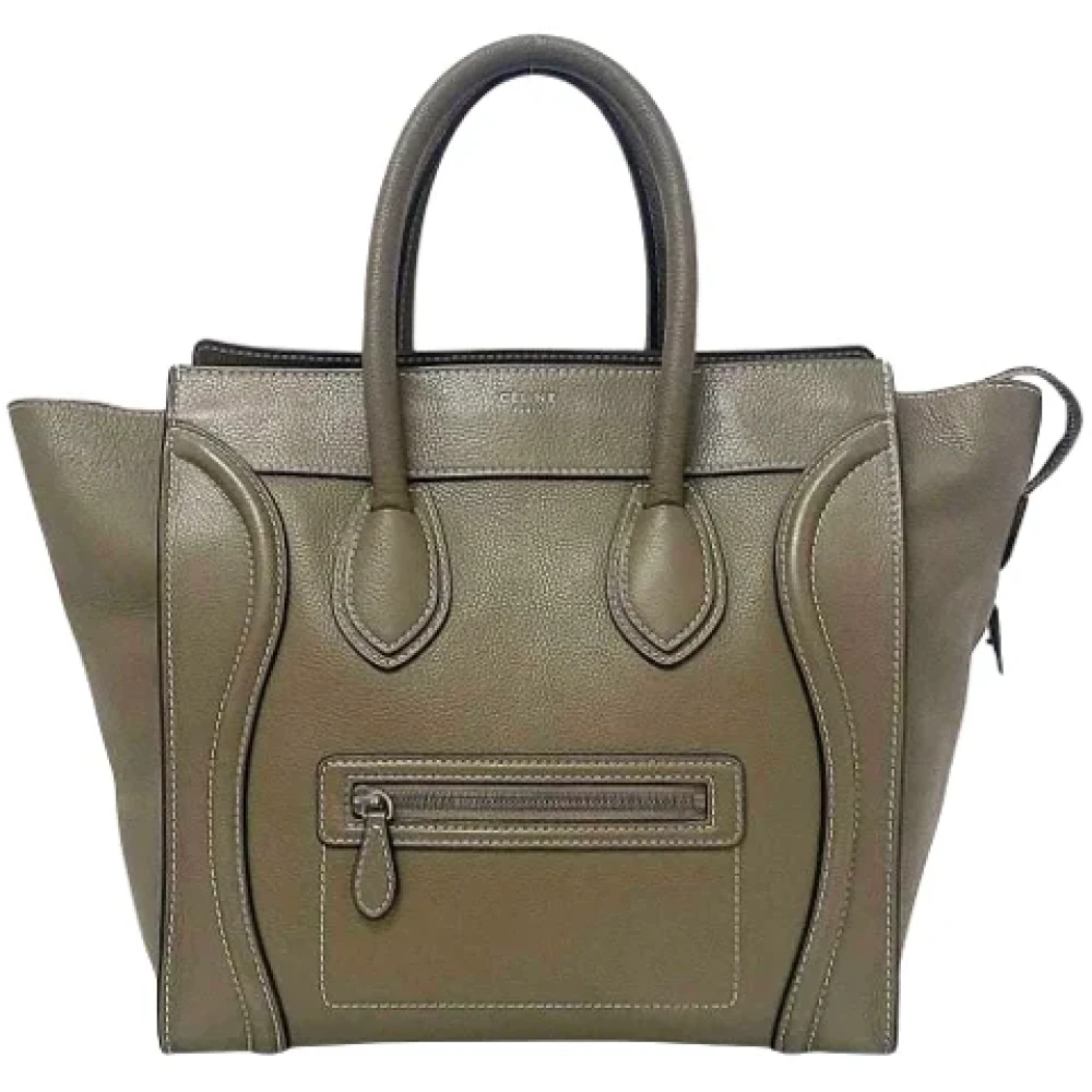 Celine Vintage Pre-owned Leather totes Gray Dames