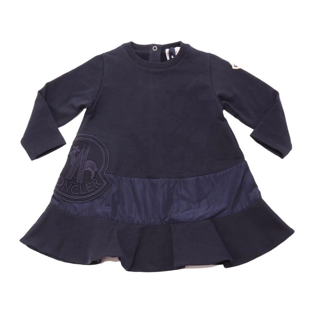 Moncler Blue Abito Interno Felpato - Female - Dresses - 9 M - Kids