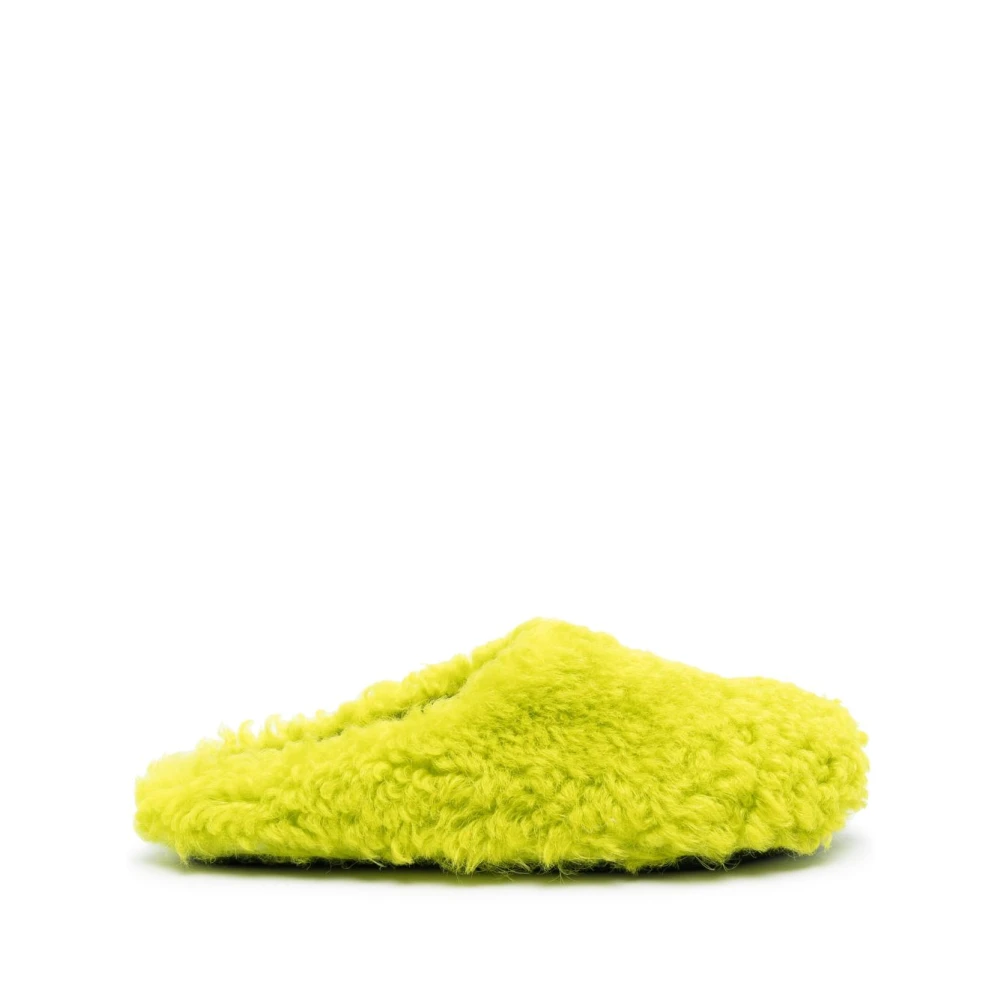 Marni Stijlvolle Lime Sabot Pantoffels voor Heren Yellow Heren