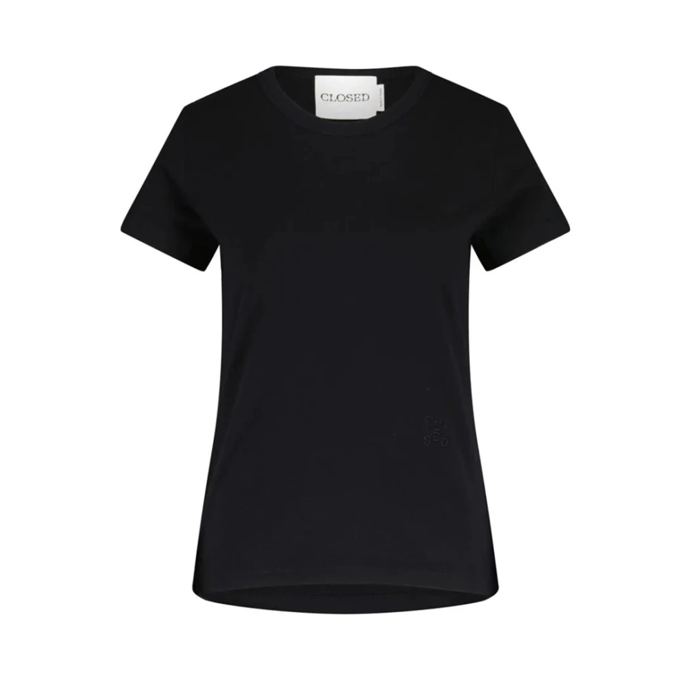Closed Comfortabel Katoenen Logo T-Shirt Black Dames