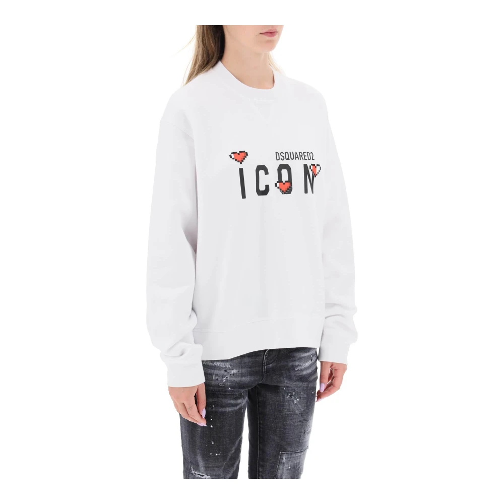 Dsquared2 Icon Game Lover Sweatshirt White Dames