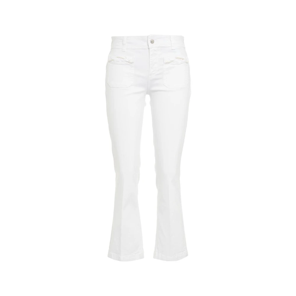 Liu Jo White Bootcut jeans met opgestikte steekzakken model 'FLY'
