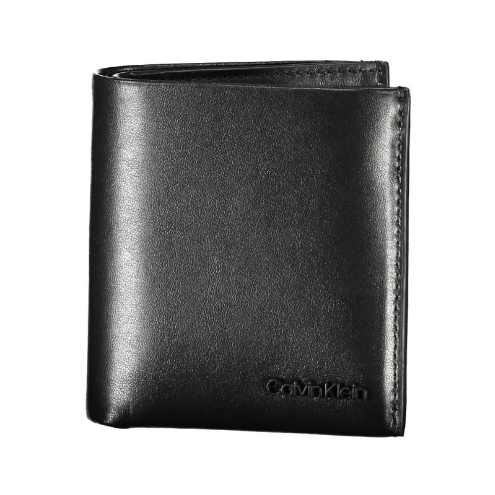 Calvin Klein , Wallets & Cardholders, Male, Black, One Size, Sleek Black Leather Rfid Wallet