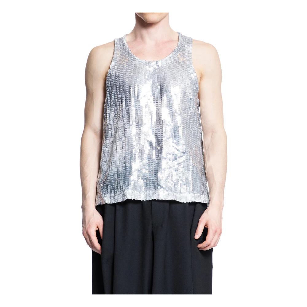 Comme des Garçons Paljetter Scoop Neck Ärmlös Jumpsuit Gray, Herr