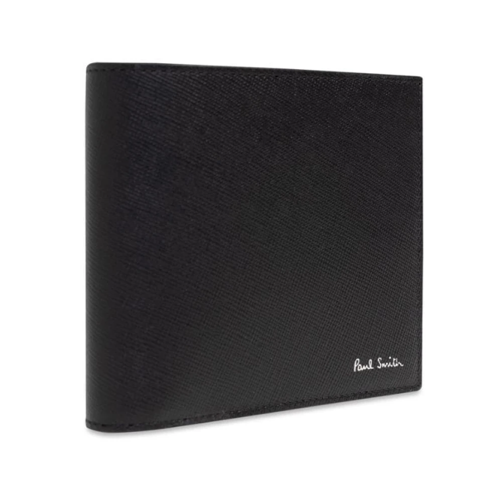 PS By Paul Smith Grafische Print Leren Portemonnee Nero Black Heren