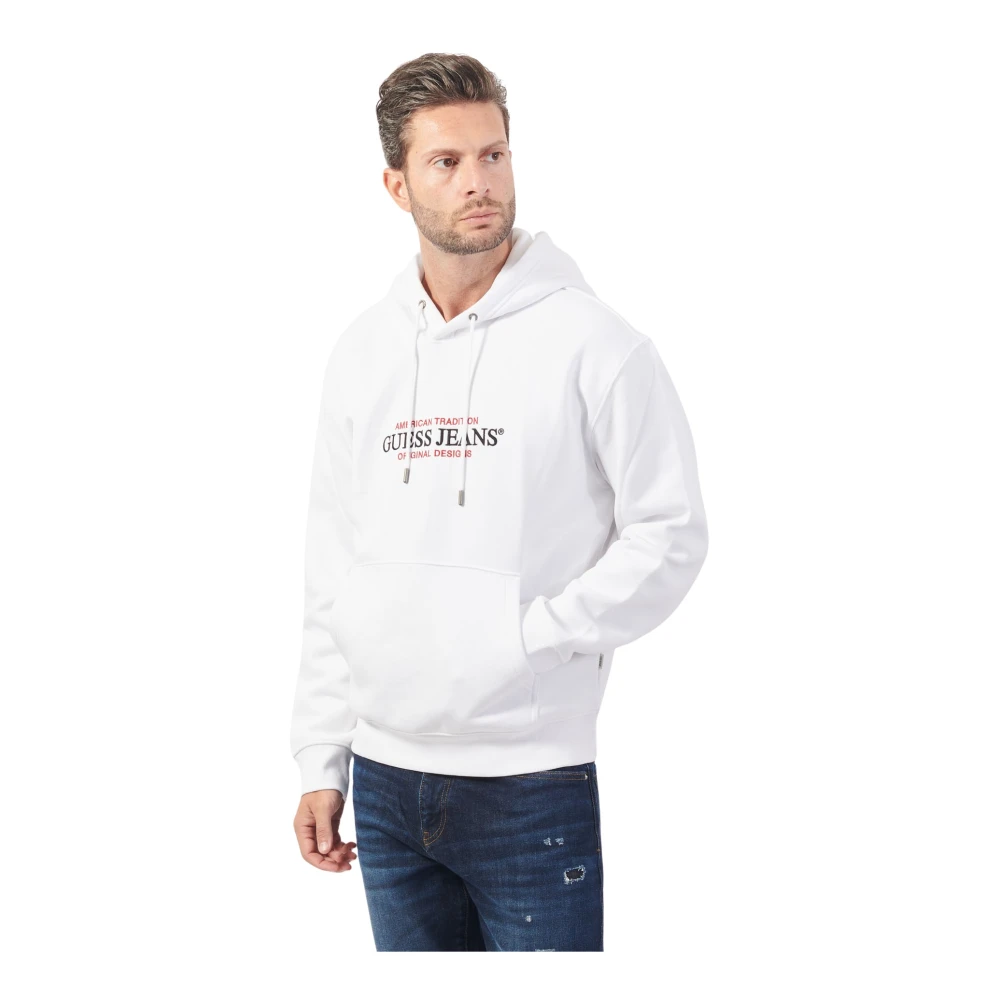 Guess Biologisch katoenen hoodie met American Tradition logo White Heren