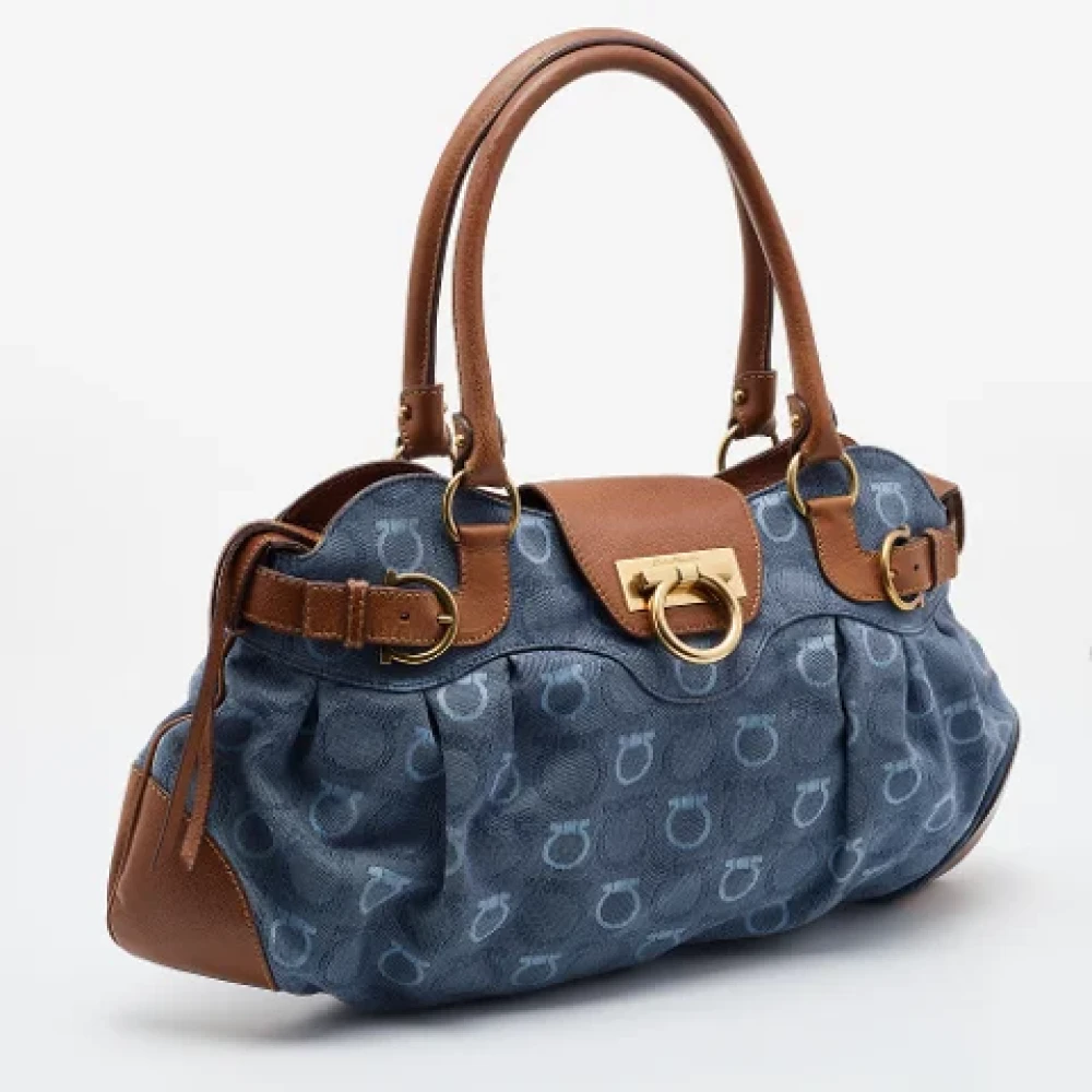 Salvatore Ferragamo Pre-owned Canvas handbags Blue Dames