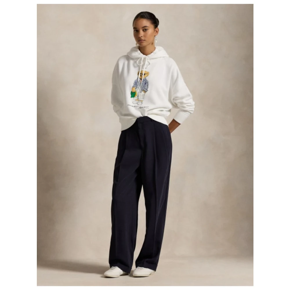 Polo Ralph Lauren Stijlvolle hoodie met Polo Bear ontwerp White Dames