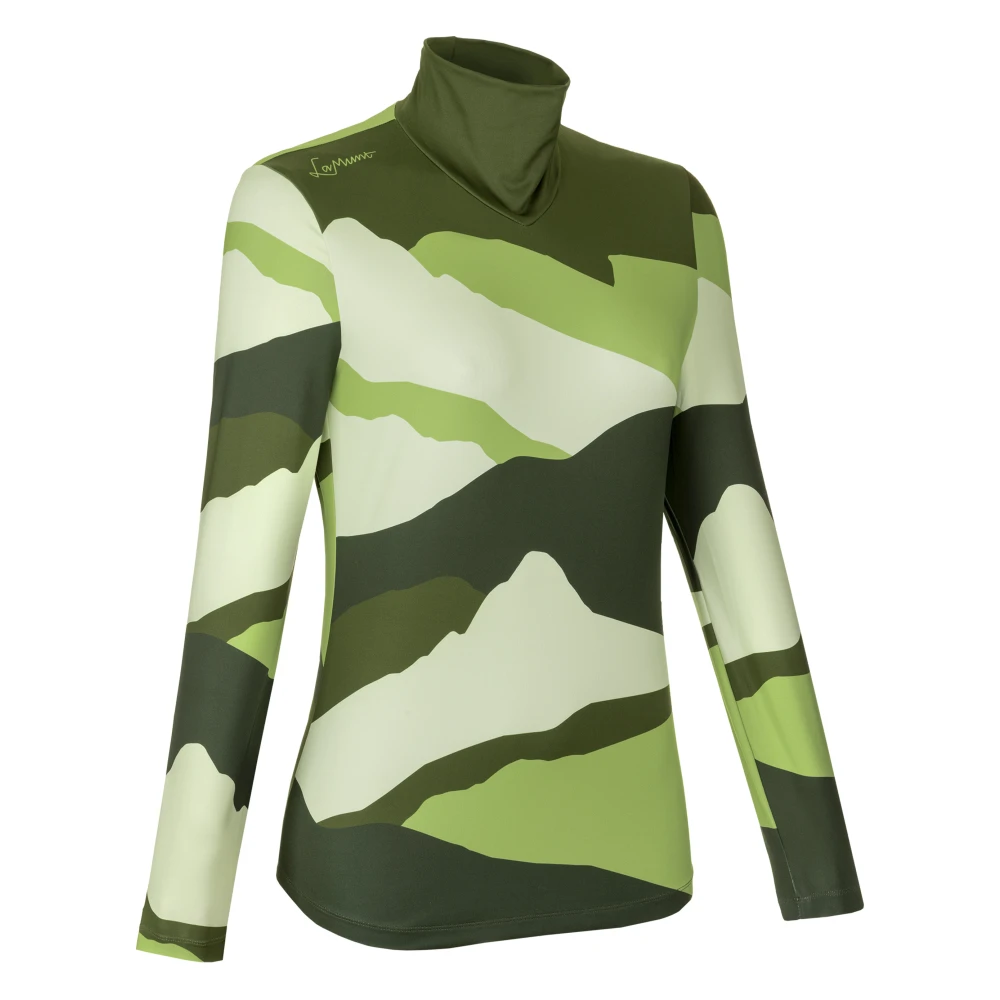LaMunt Groen Blad Tech Arty Longsleeve Tee Green Dames
