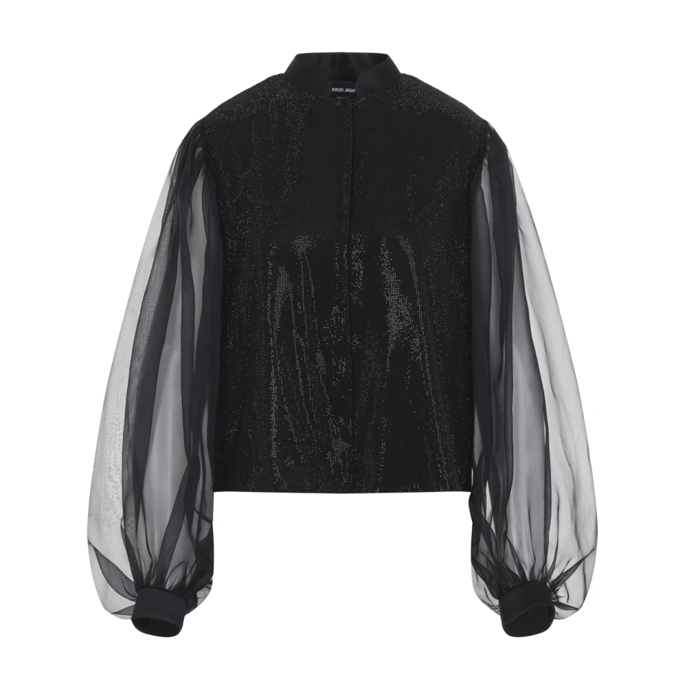 Giorgio Armani Embroidered Shirt - Female - Blouses - Black - S - Blouses & Shirts
