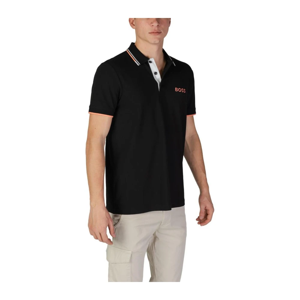 Hugo Boss Zwarte Katoenen Polo Shirt Black Heren