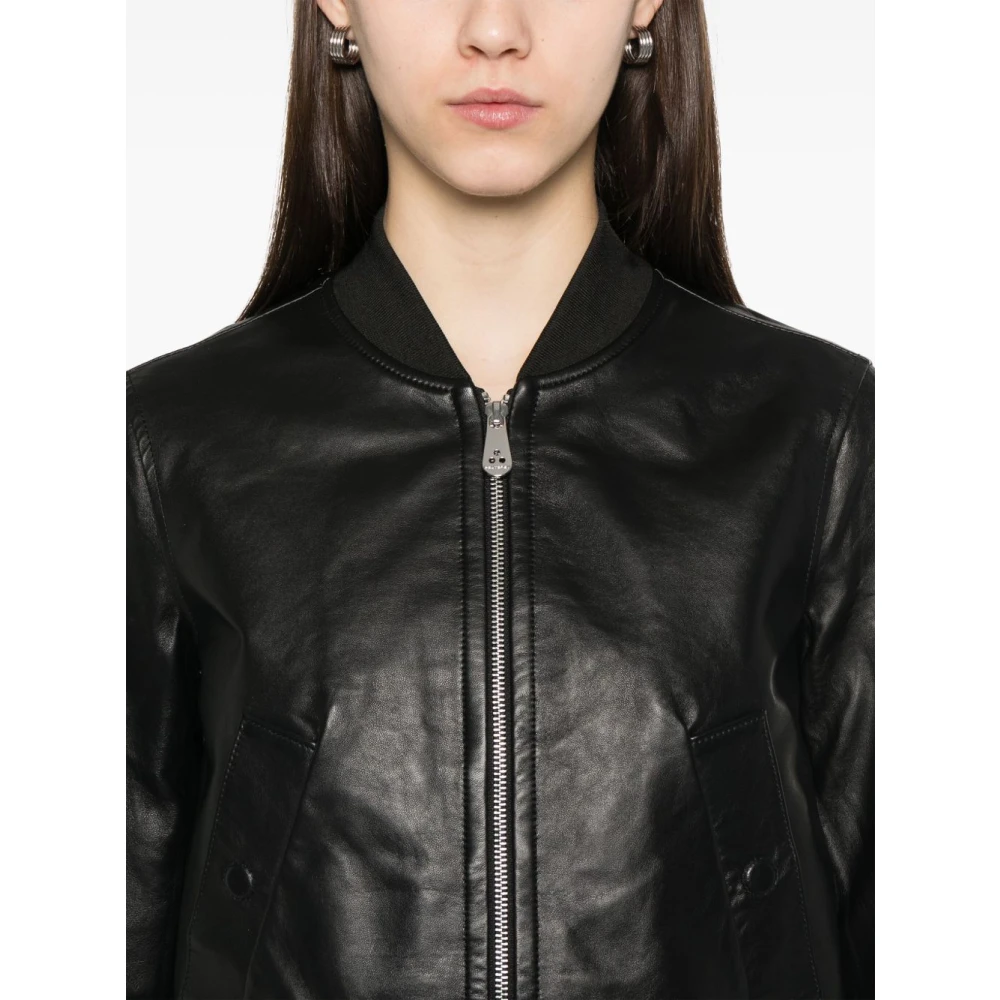 Peuterey Zwarte Leren Jas Dames Buitenkleding Black Dames